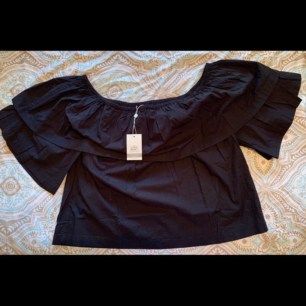 NWT Mud Pie Ezra Black Flounce top